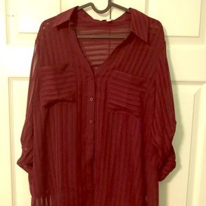 Express button up sheer Portofino Shirt